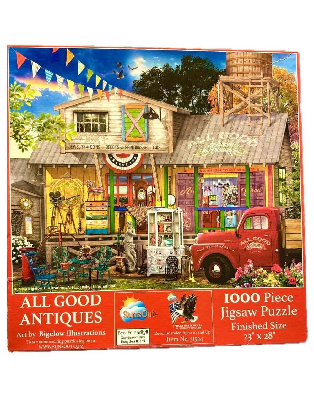 SunsOut "All Good Antiques" 1000-Piece Jigsaw Puzzle Nostalgic Country